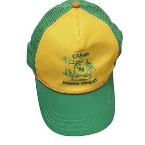 Stranger Things Dustin Trucker Hat Camp Know Where ’85 Retro Netflix Universal
